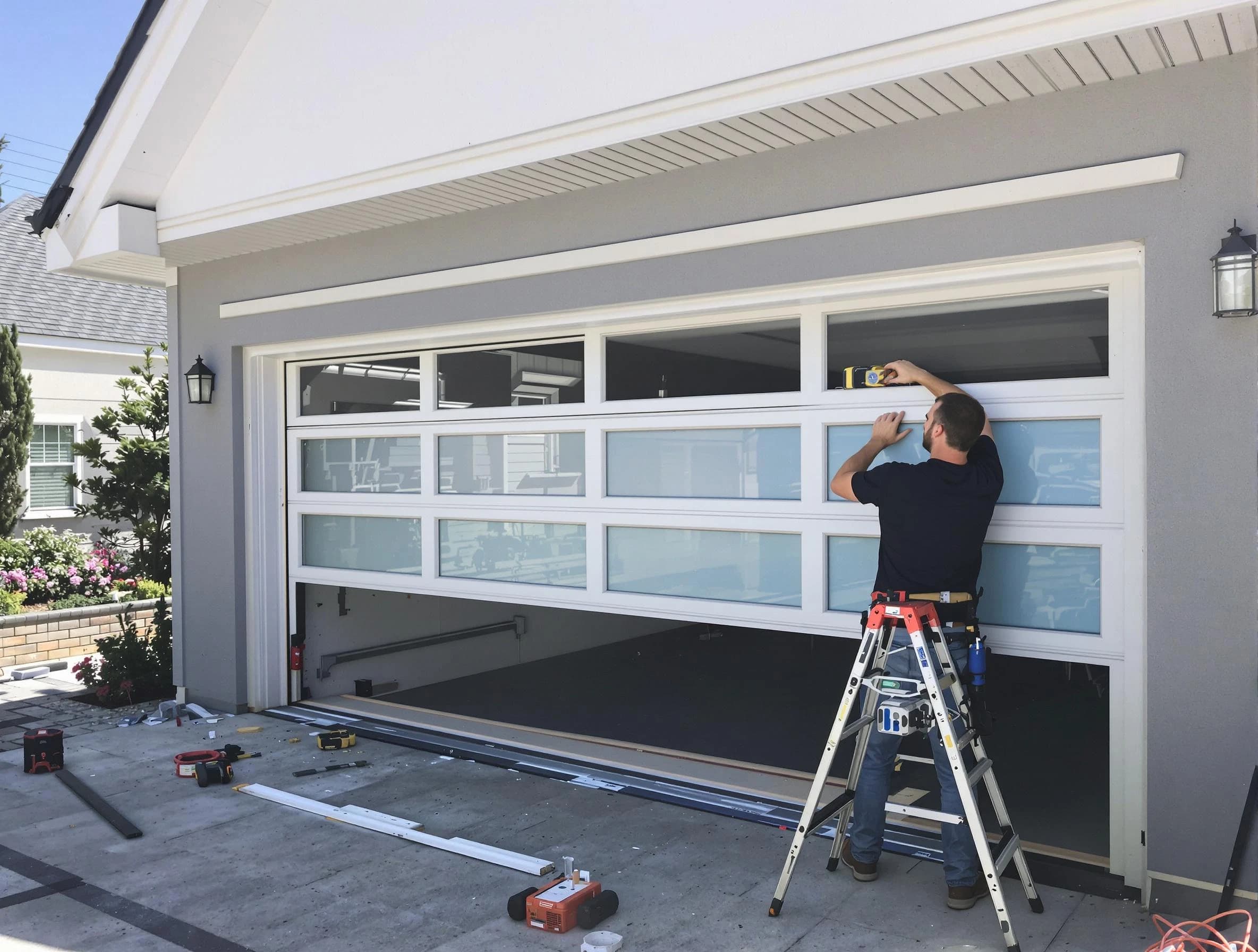 Bosque Farms Garage Door Repair team performing garage door replacement in Bosque Farms