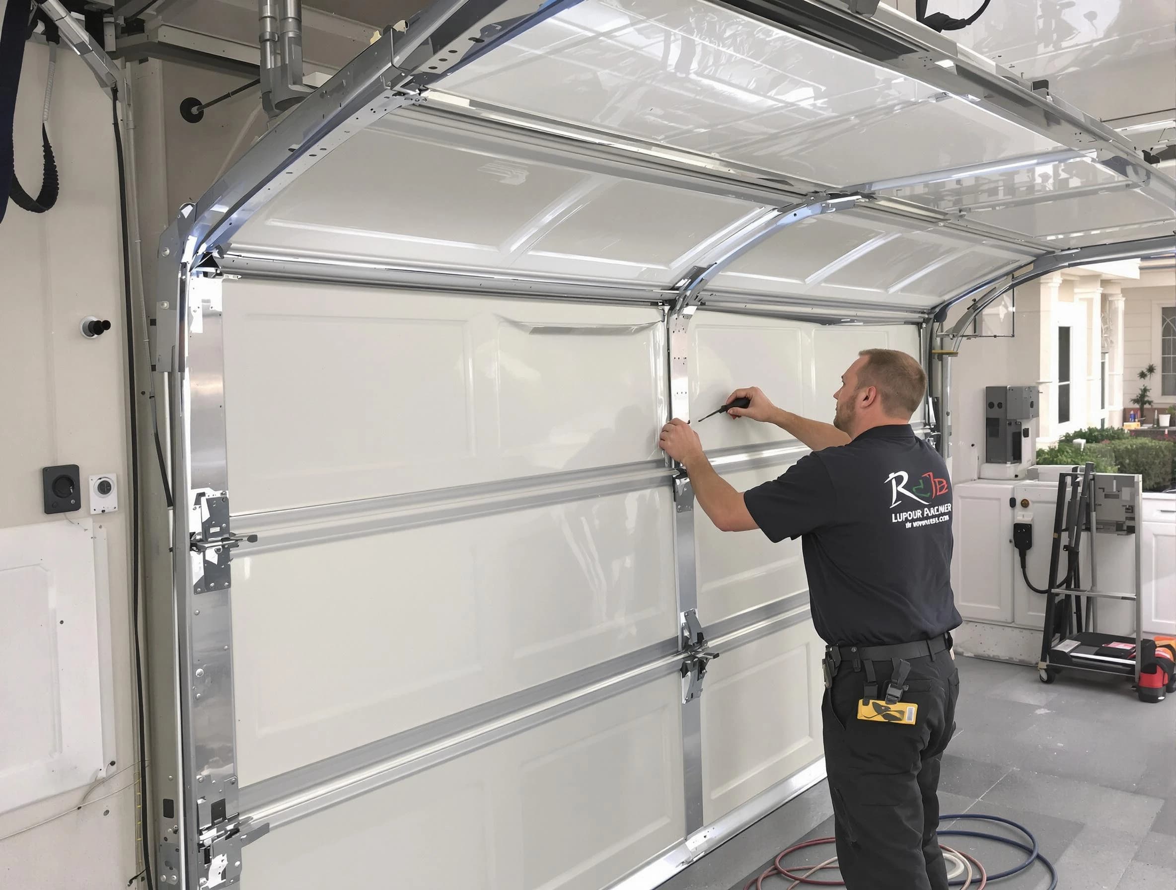 Bosque Farms Garage Door Repair professional performing panel repair in Bosque Farms